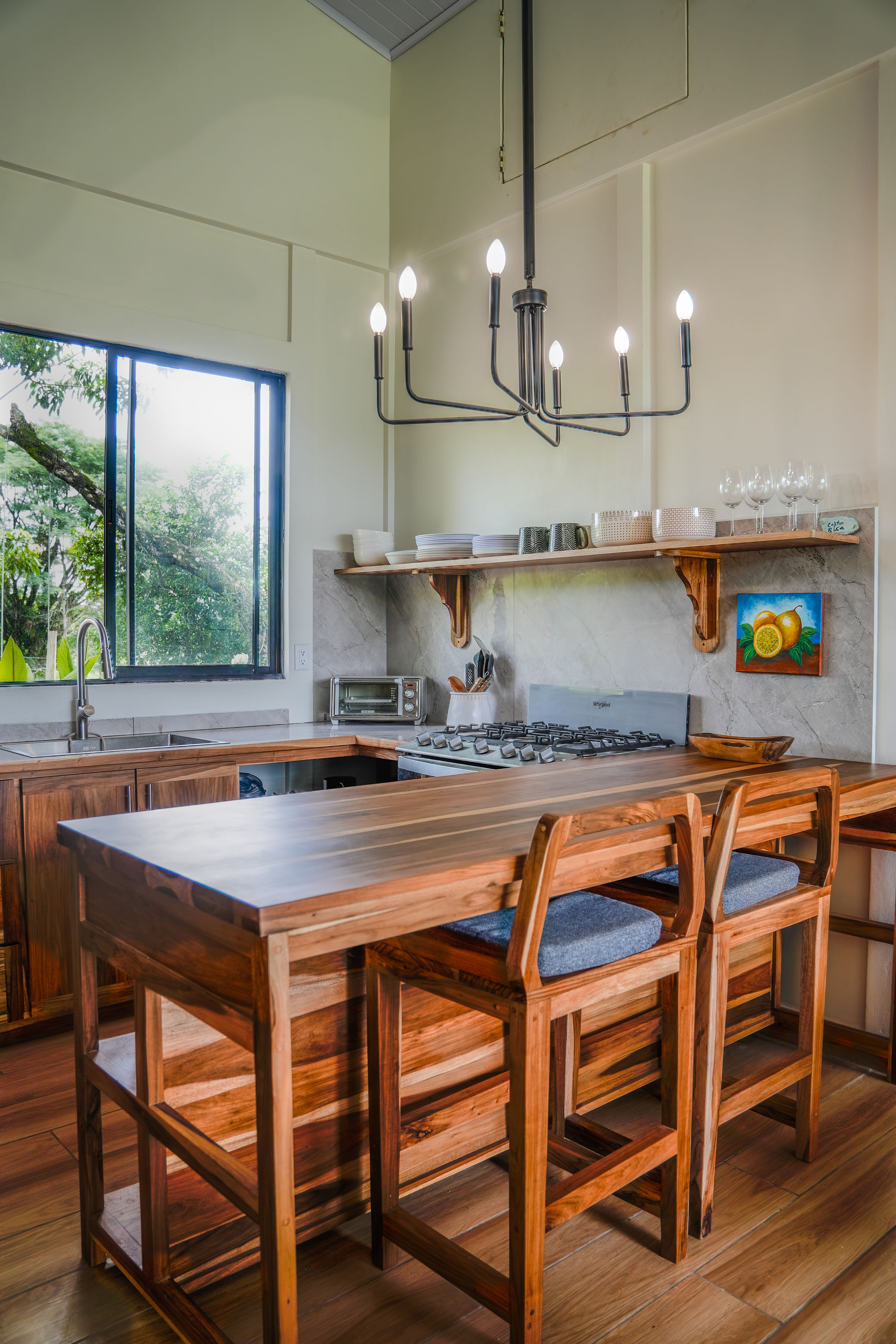 The kitchen at Casa Venado with island seating